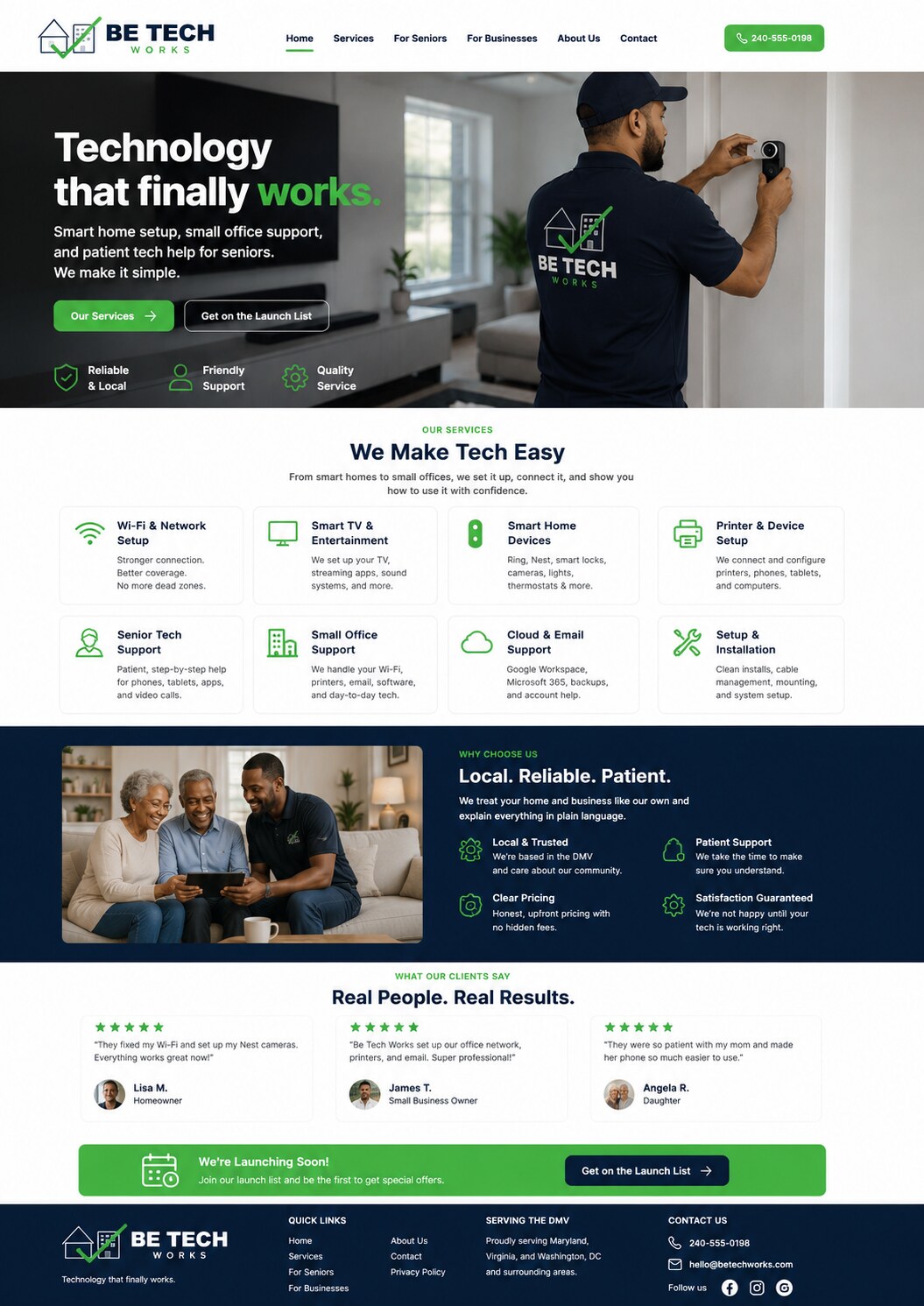 Be Tech Works website concept